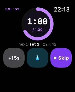 Watch: rest between sets